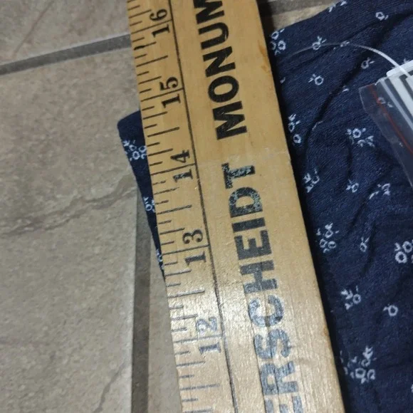 Pointelle Short Womens M Blue Floral Pajama Lounge Shorts Stretch Elastic Waist - Picture 5 of 5